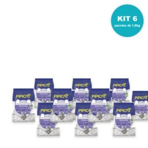 Areia Sanitária Gatos Pipicat Bianco Lavanda Kit 6 x 1,8kg