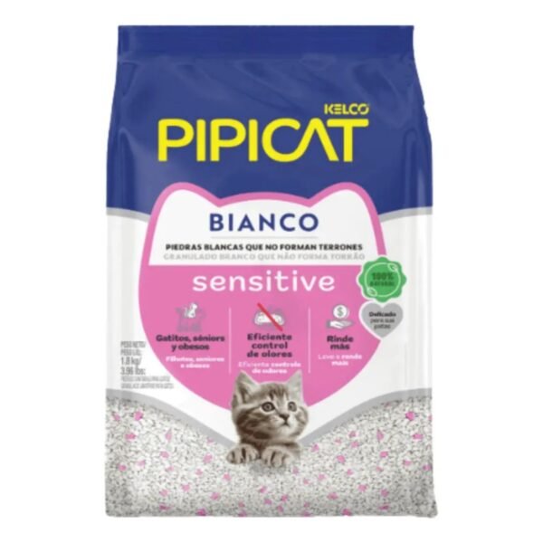 Areia Sanitária Gatos Pipicat Bianco Sensitive Kit 6 x 1,8kg
