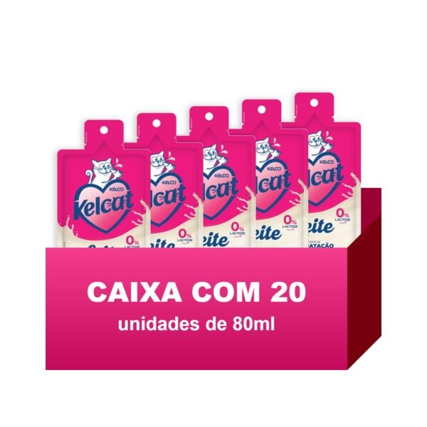 Leite para Gatos Kelcat 80ml Caixa com 20 Unidades