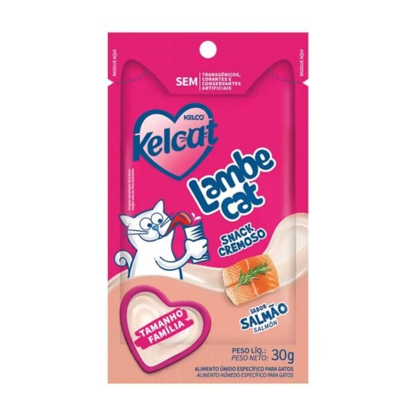 Petisco Cremoso Gato Kelcat Lambe Cat Salmão 30g